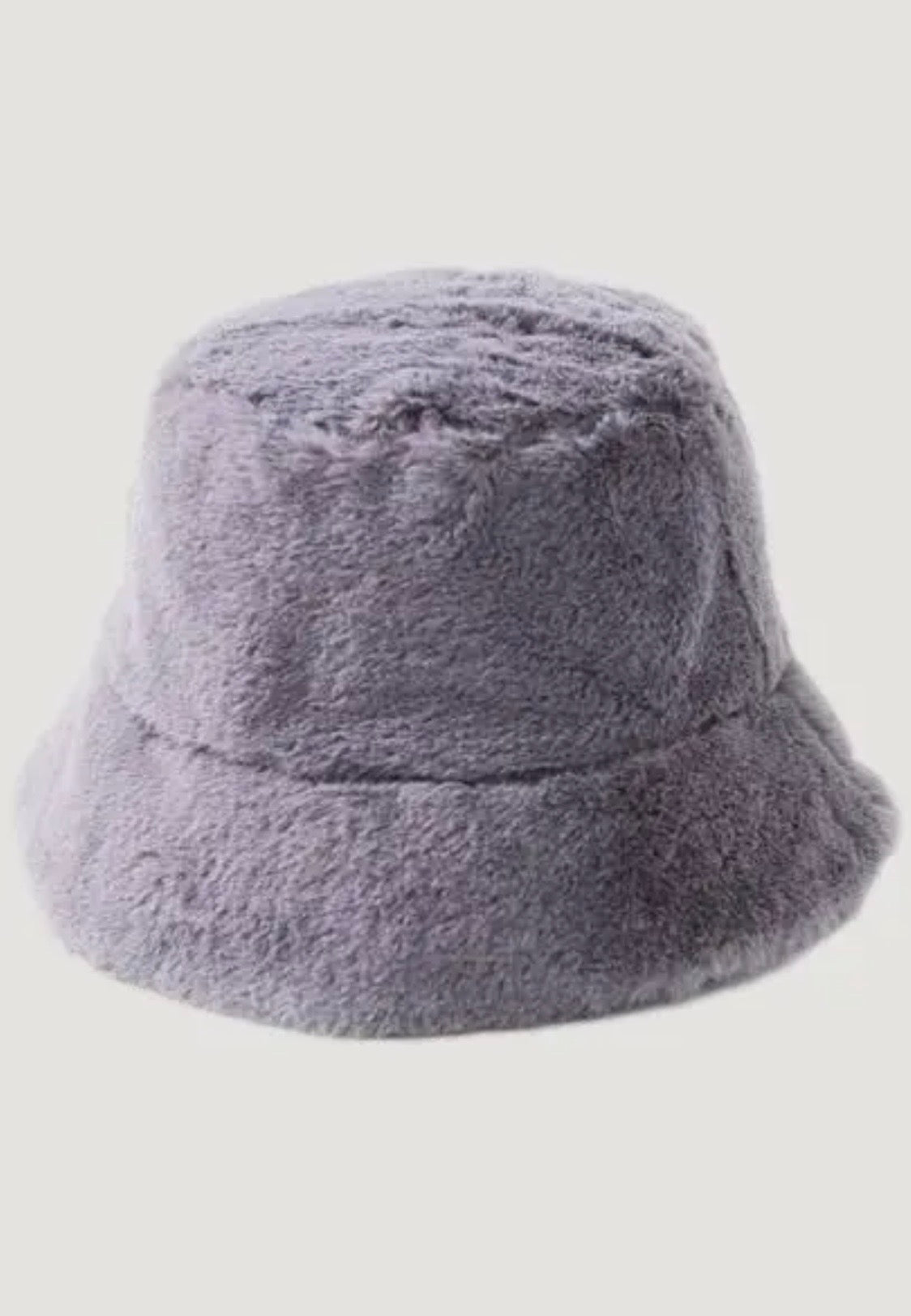 Amour Grey Faux Fur Fuzzy Bucket