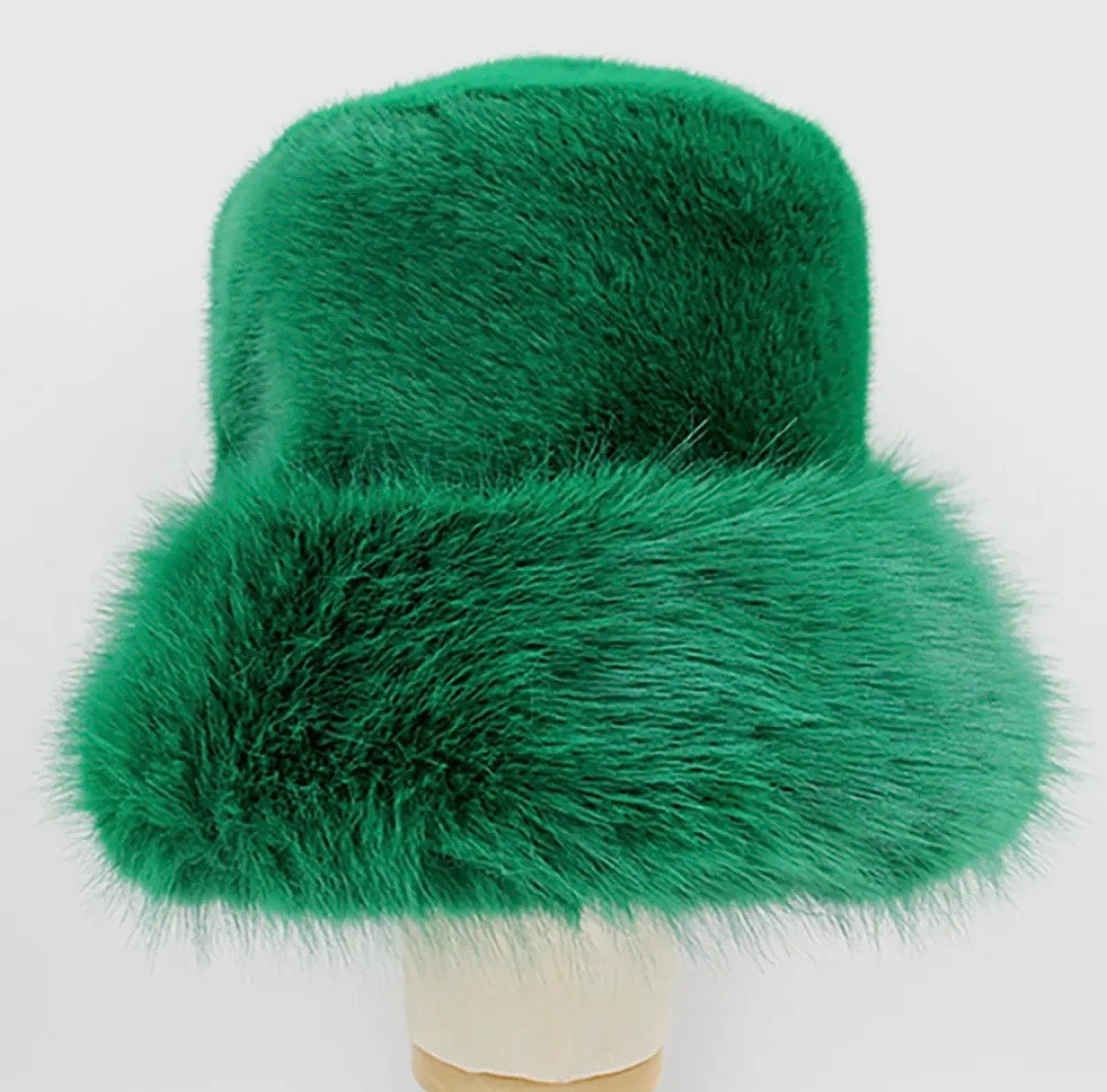 Amour Green Faux Fur Bucket