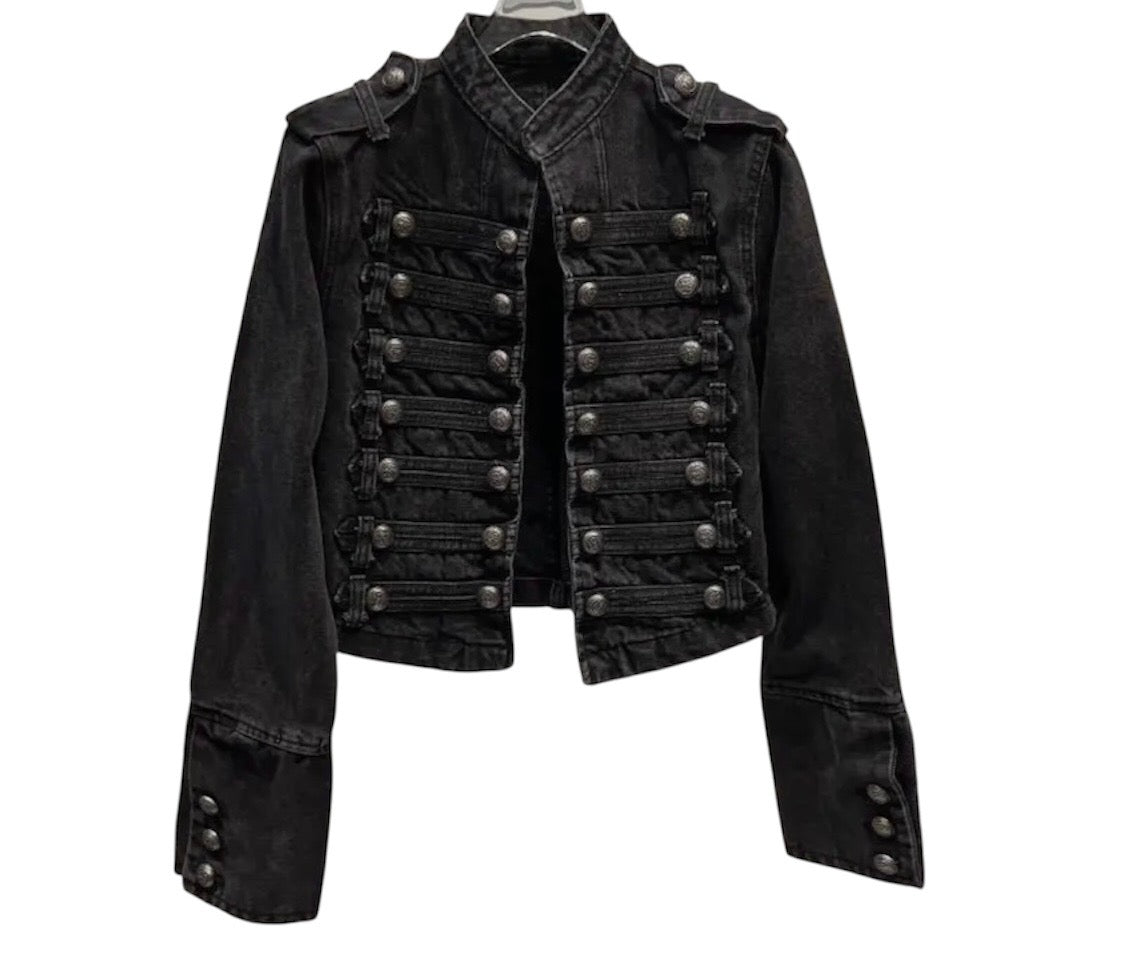 Amour Black Military Denim Jacket