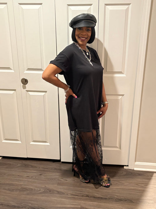 Amour T-Shirt Lace Dress