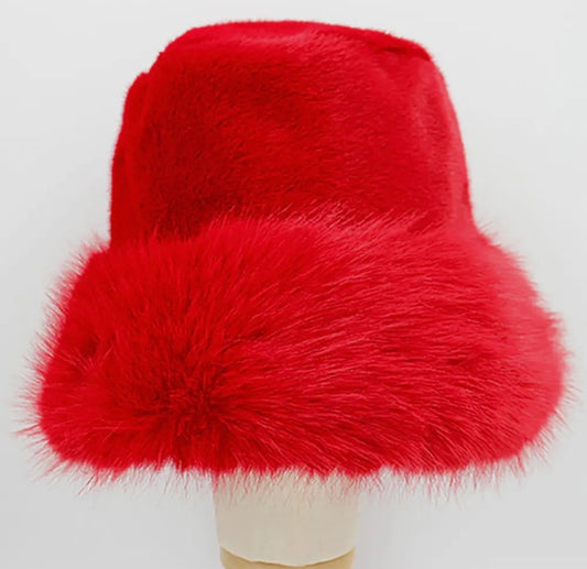 Amour Red Faux Fur Bucket