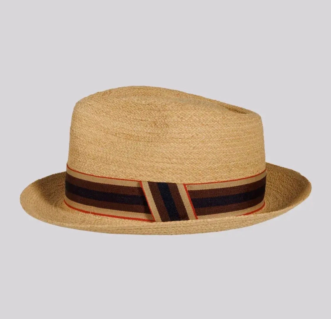 Amour Natural Woven Straw Fedora Style Oslo