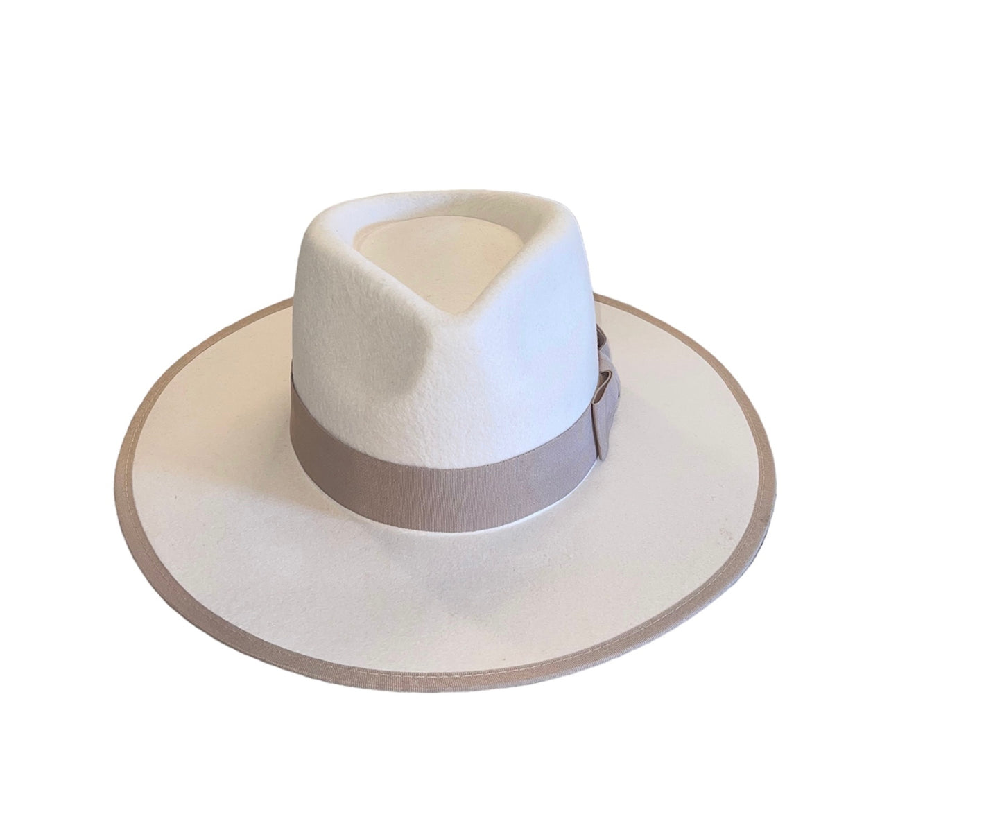 Amour Cream Rancher with Tan Trim and Ribbon