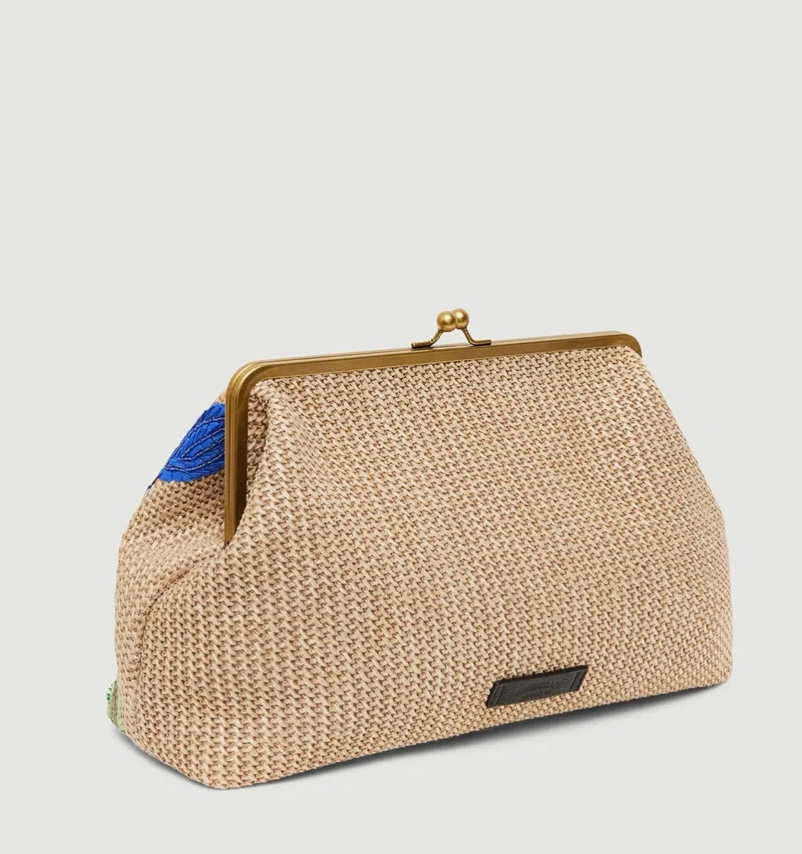 Amour Oversized Clutch - Cool Lagoon Raffia