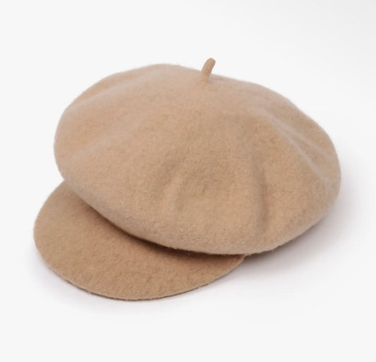 Amour Camel Cabbie Wool Woven Cap