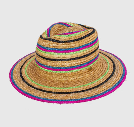 Amour Multi Color Straw Woven Resort Lid