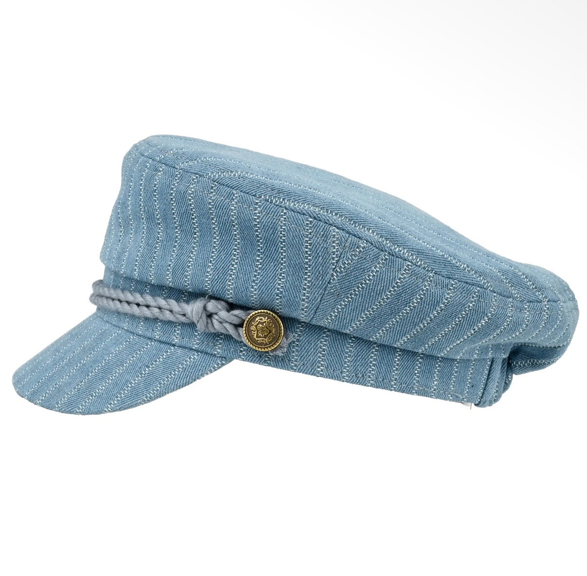 Amour Light Denim Pin Stripe with Rope Fisherman Cap