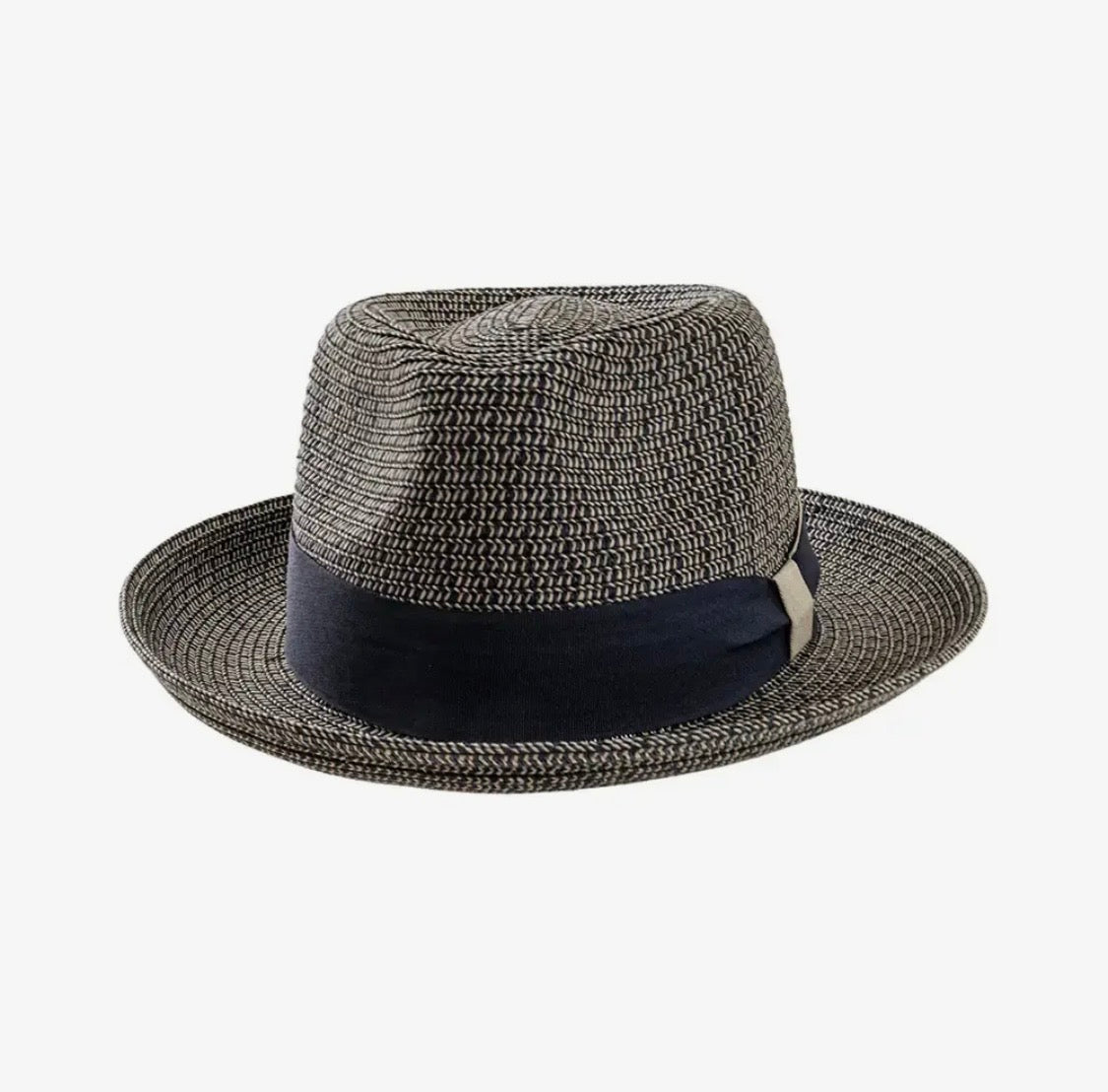 Amour Navy Straw Fedora Style Coranado
