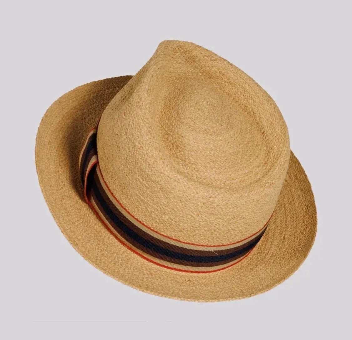 Amour Natural Woven Straw Fedora Style Oslo