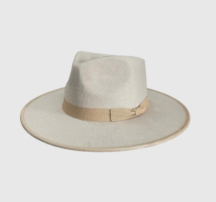 Amour Ivory Vegan Suede Rancher with Nude Trim