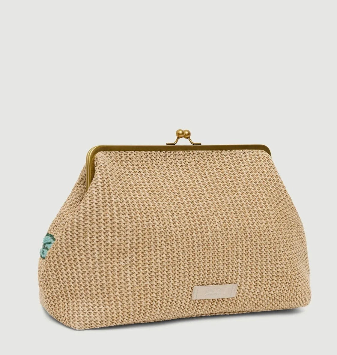 Amour Oversized Clutch - Playful Petals Raffia