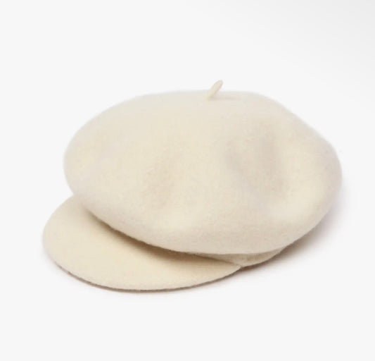 Amour Cream Cabbie Wool Woven Cap