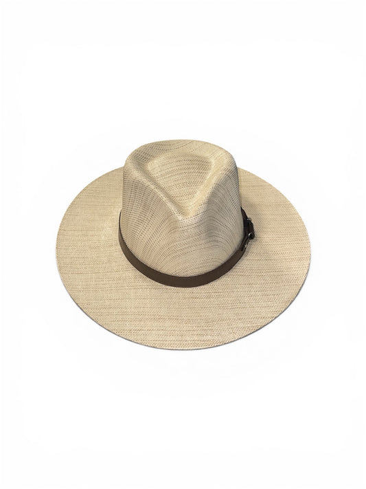 Amour Straw Teardrop with Brown Leather Band