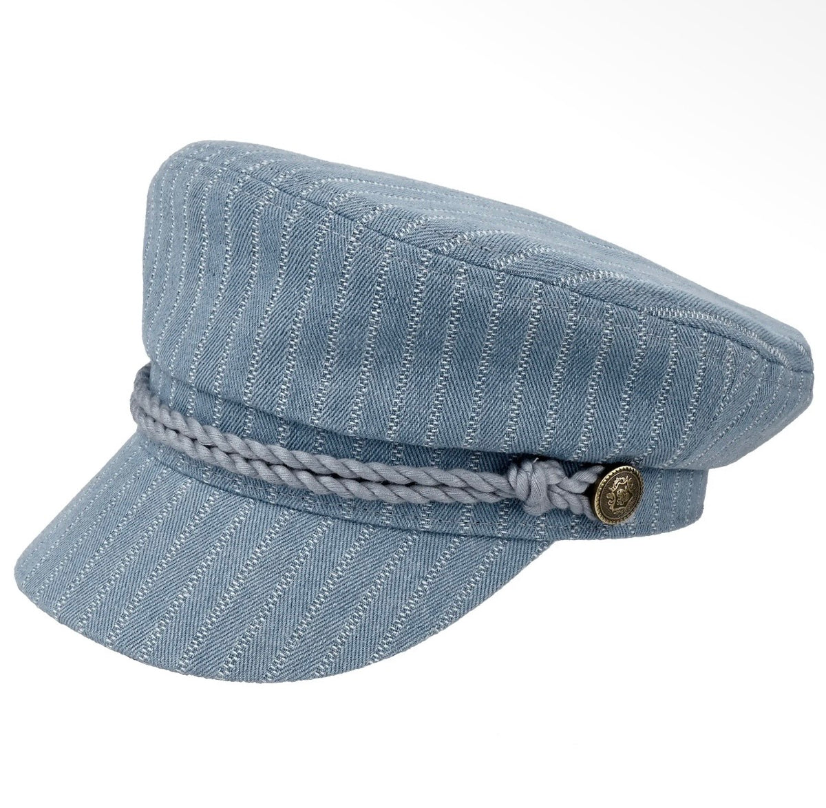 Amour Light Denim Pin Stripe with Rope Fisherman Cap