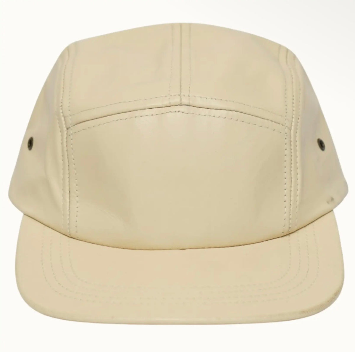 Amour Cream Genuine Leather 5 Panel Cap