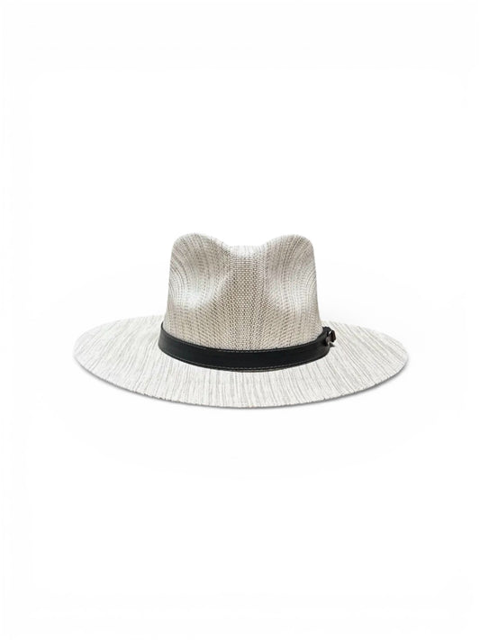 Amour Straw Teardrop with Black Leather Band
