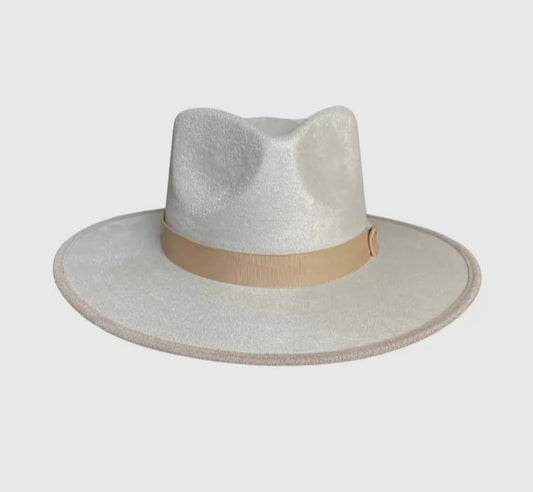 Amour Ivory Vegan Suede Rancher with Nude Trim