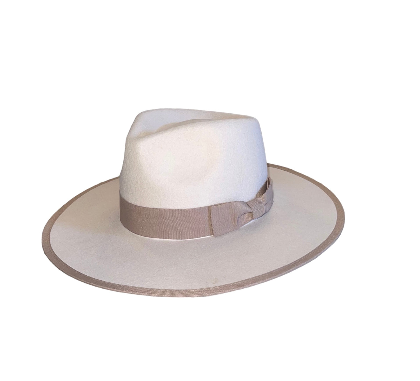 Amour Cream Rancher with Tan Trim and Ribbon