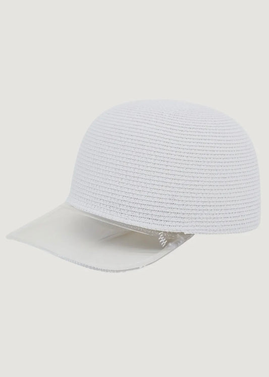 Amour White Brim Straw Cap