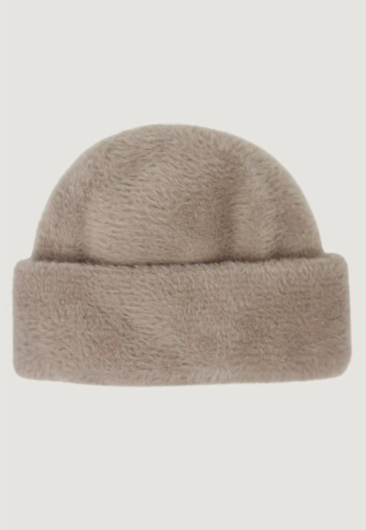 Amour Beige Faux Fur Unisex Cuffed Beanie