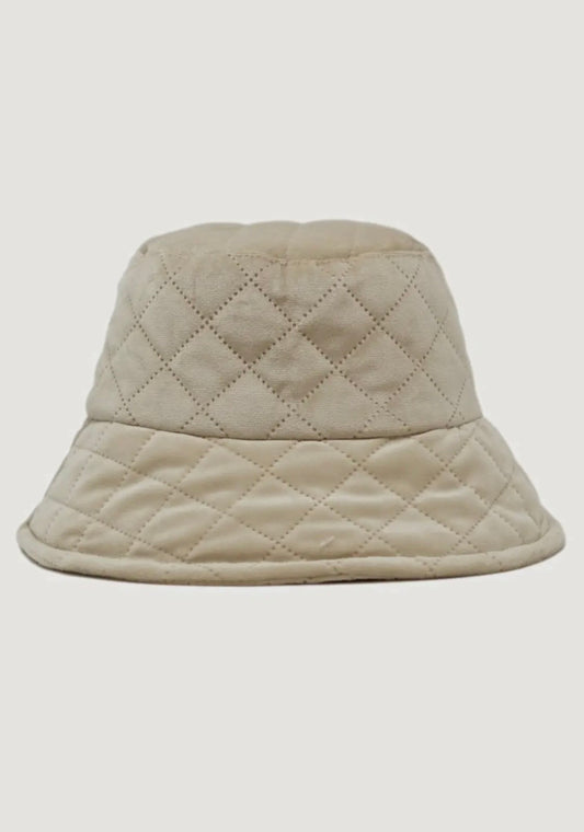Amour Beige Quilted Soft Plush Bucket