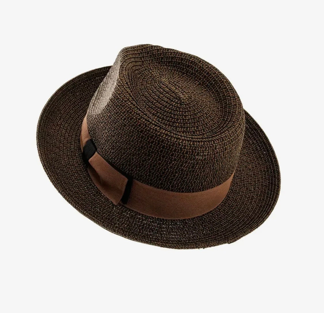 Amour Brown Straw Fedora Style Coronado