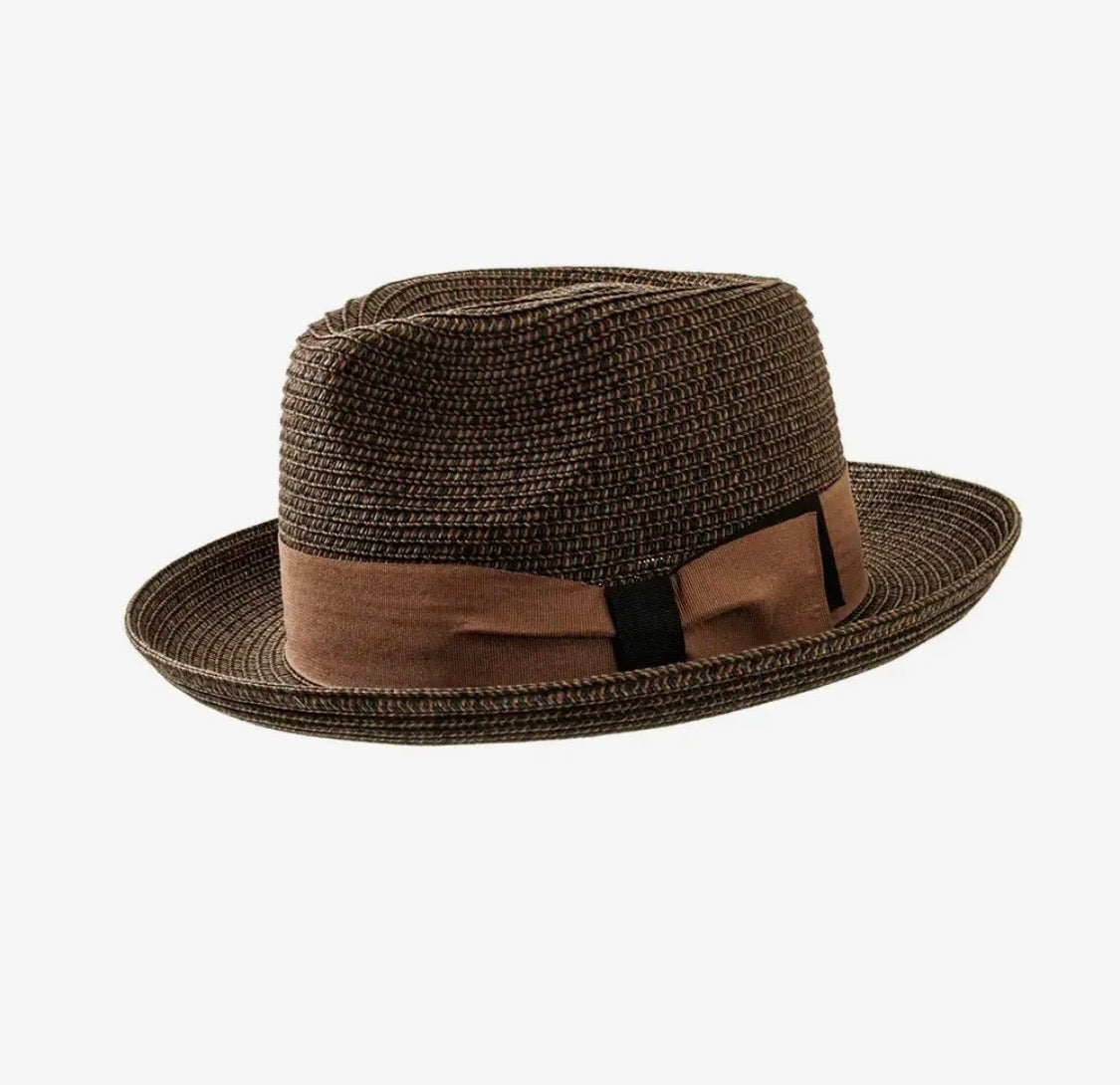 Amour Brown Straw Fedora Style Coronado