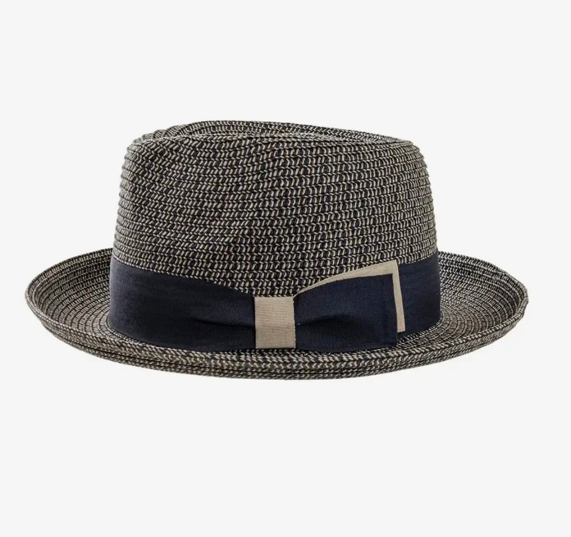 Amour Navy Straw Fedora Style Coranado