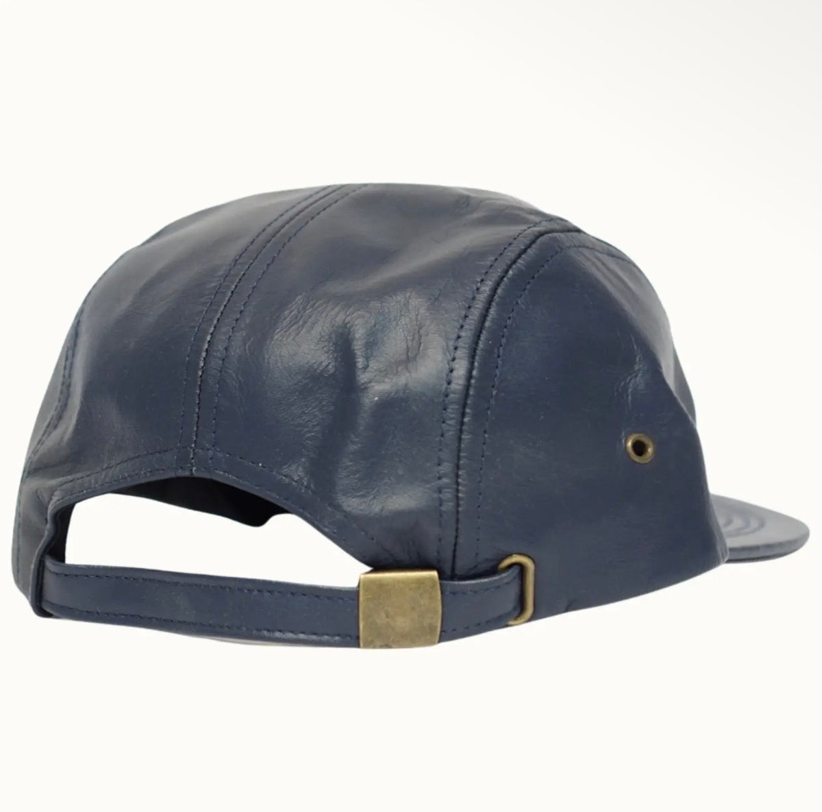 Amour Navy Blue Genuine Leather 5 Panel Cap