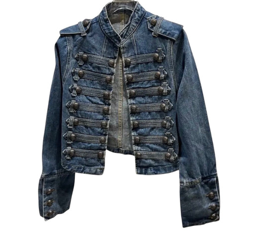 Amour Dark Blue Military Denim Jacket